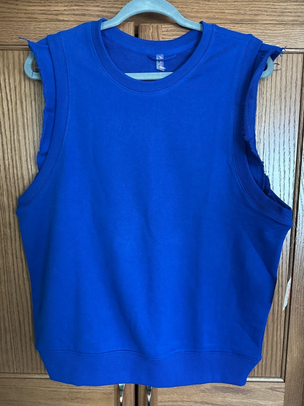 Free People Movement Flutter Tank Sweatshirt Electric Blue M NWT - Picture 2 of 8